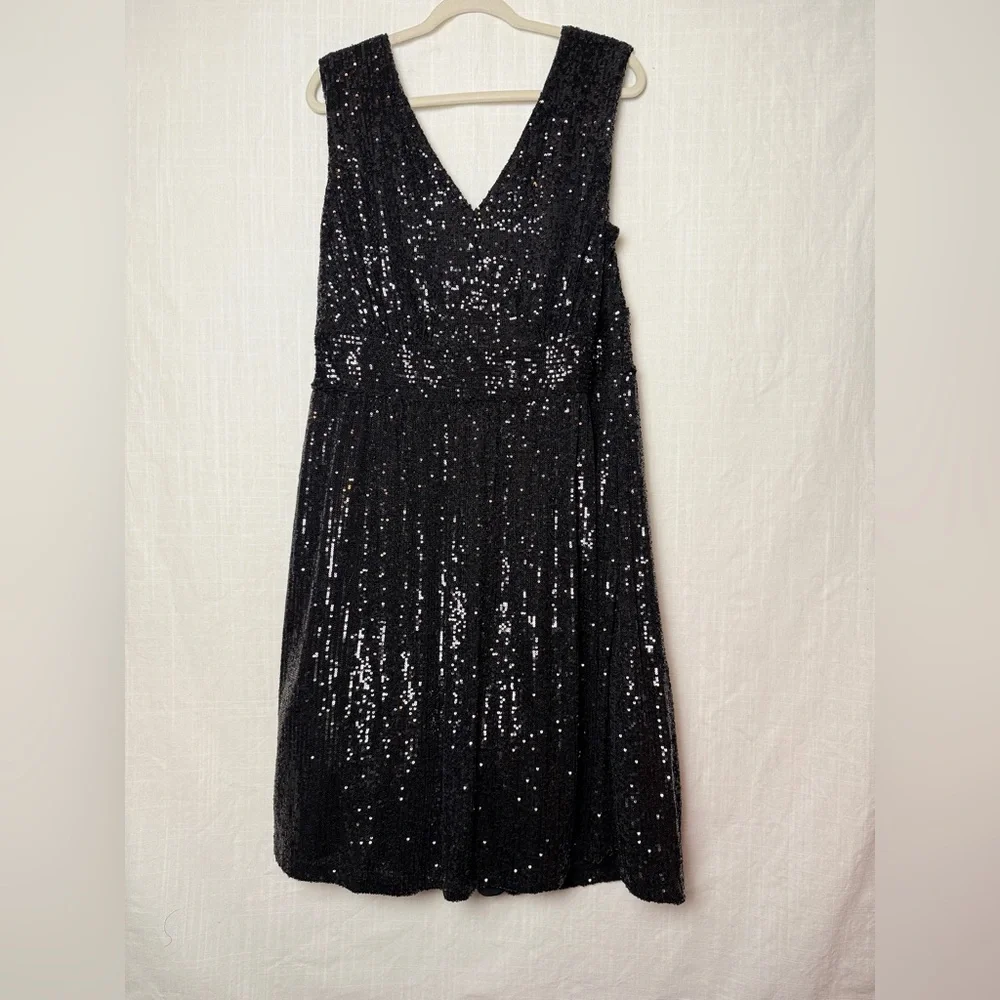 Draper James Black Sequin Dress Sz 18w - Picture 4 of 7